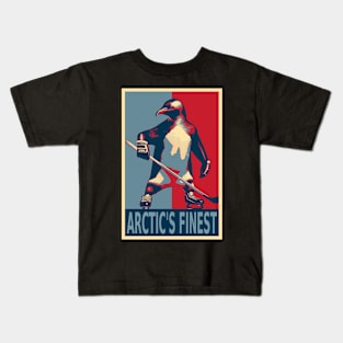 Arctic's Finest Penguin Ice Hockey HOPE Kids T-Shirt